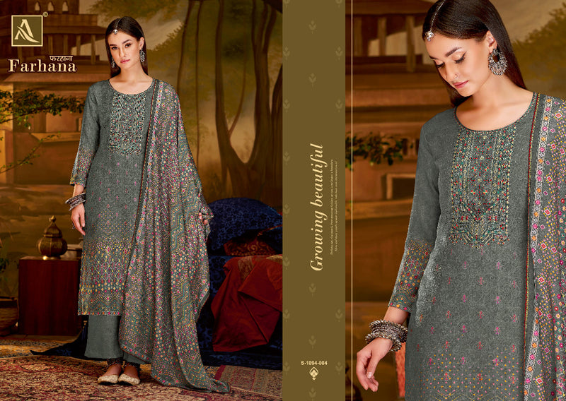 Alok Suit Farhana Pashmina With Fancy Embroidery Work Stylish Designer Casual Wear Salwar Kameez