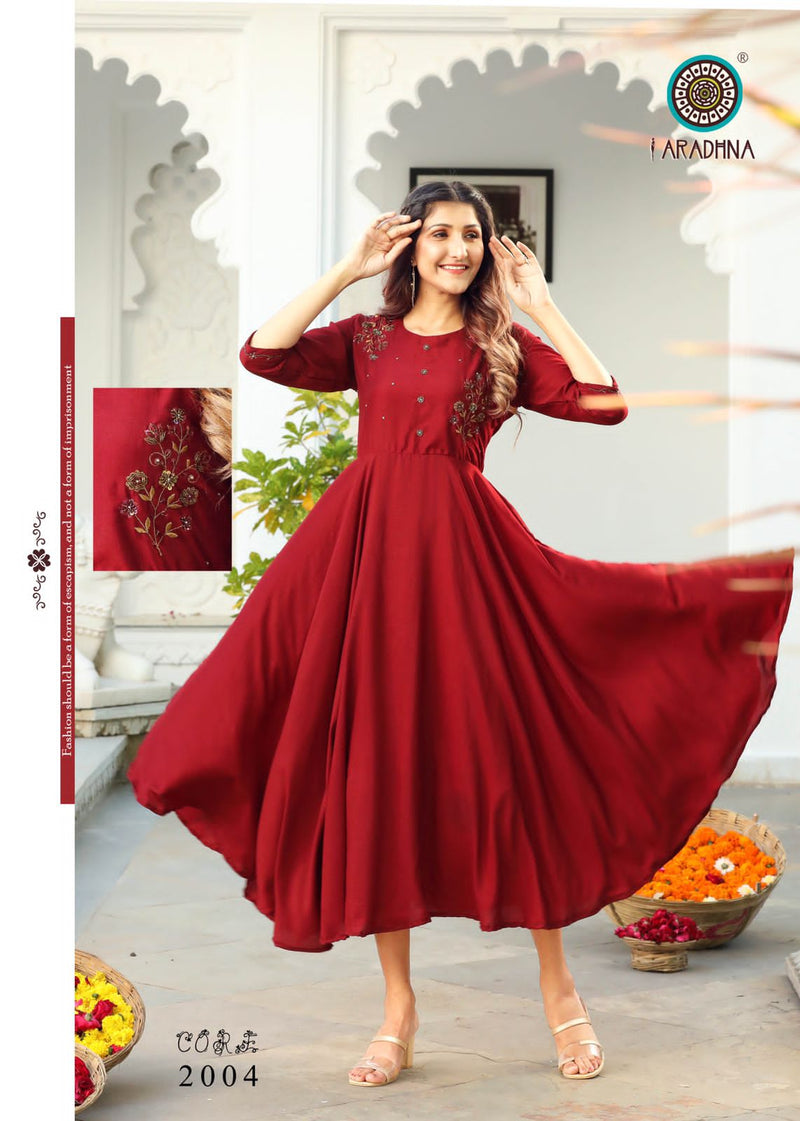 Aradhna Fashion Core Vol 2 Cotton Silk Gown Style Fancy Party Wear Kurtis