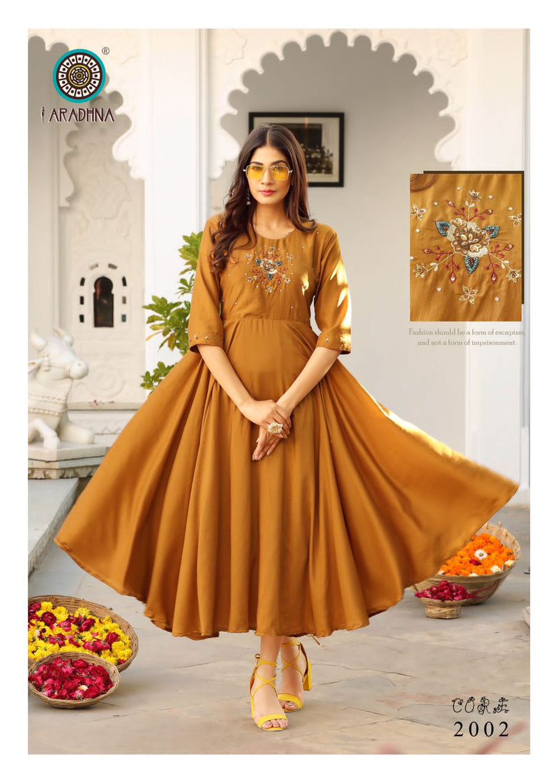 Aradhna Fashion Core Vol 2 Cotton Silk Gown Style Fancy Party Wear Kurtis