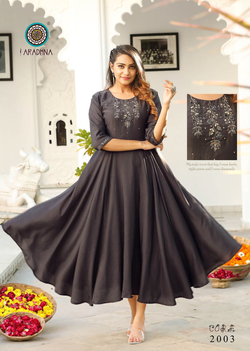 Aradhna Fashion Core Vol 2 Cotton Silk Gown Style Fancy Party Wear Kurtis