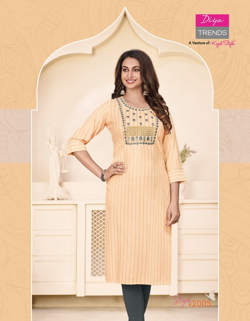 Diya Trends Fashion Story  Vol 2 Rayon Fancy Casual Office Wear Kurtis