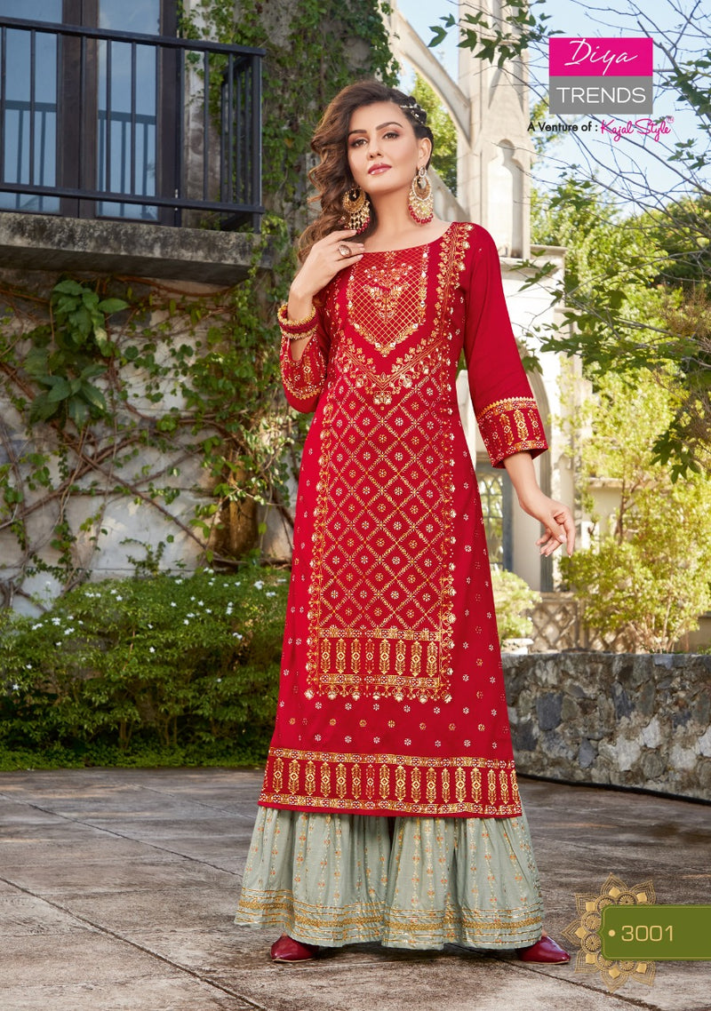 Diya Trends Tadka Vol 3 Rayon With Heavy Embroidery Work Stylish Designer Wedding Wear Fancy Kurti