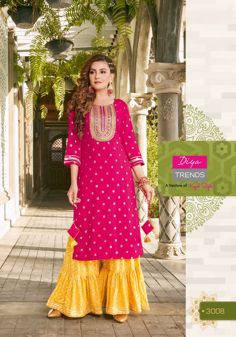 Diya Trends Tadka Vol 3 Rayon With Heavy Embroidery Work Stylish Designer Wedding Wear Fancy Kurti