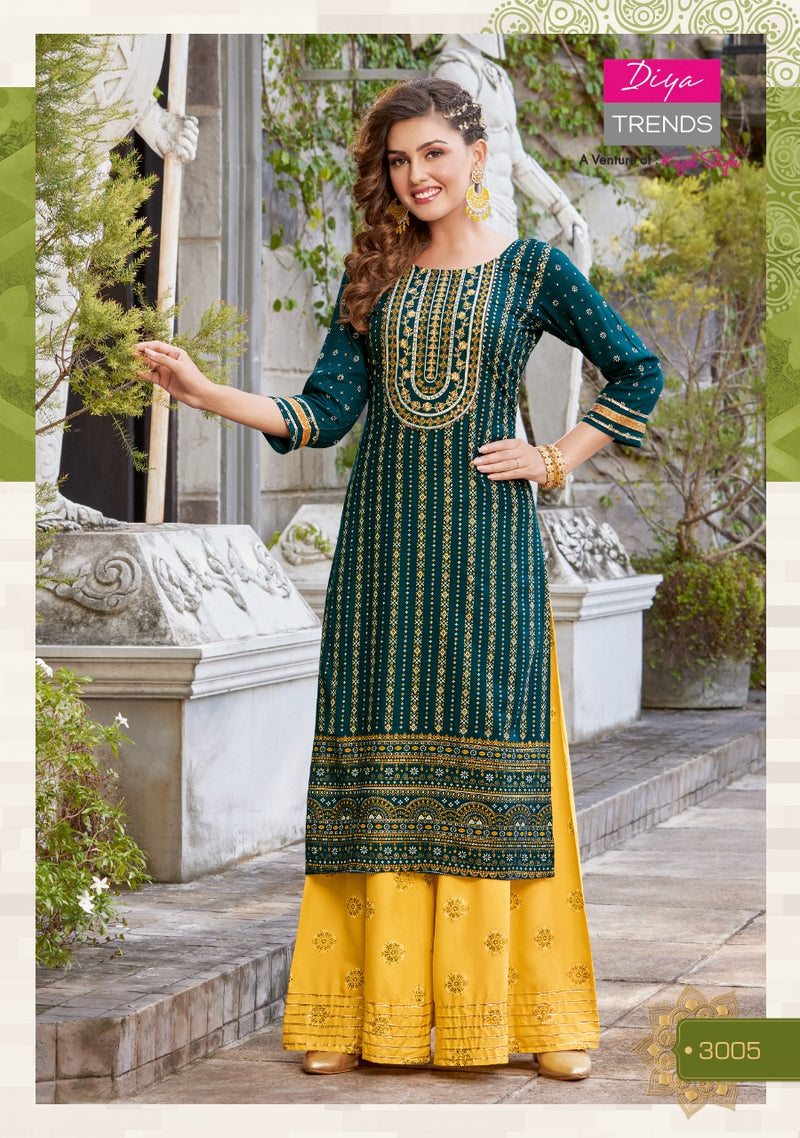 Diya Trends Tadka Vol 3 Rayon With Heavy Embroidery Work Stylish Designer Wedding Wear Fancy Kurti