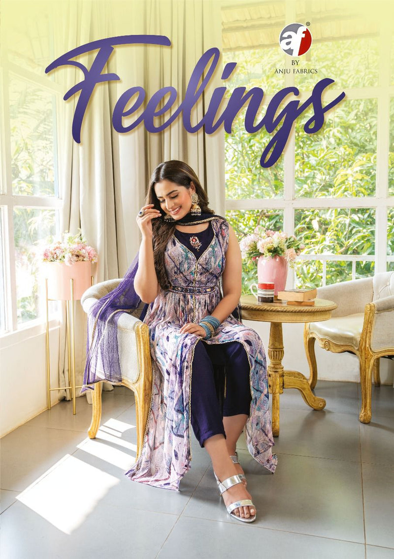 Anju Fabs Feelings Georgette With Beautiful Fancy Work Stylish Designer Attractive Look Fancy Kurti