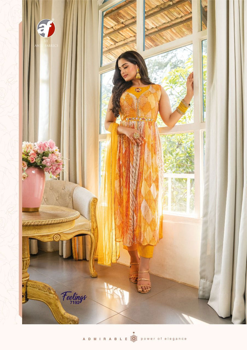 Anju Fabs Feelings Georgette With Beautiful Fancy Work Stylish Designer Attractive Look Fancy Kurti