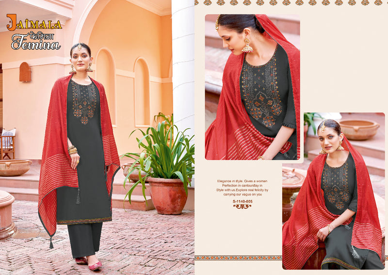 Alok Suit Femina Jam Cotton With Embroidery Work Stylish Designer Casual Look Salwar Suit