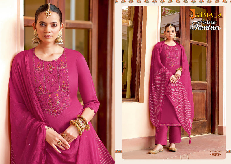 Alok Suit Femina Jam Cotton With Embroidery Work Stylish Designer Casual Look Salwar Suit