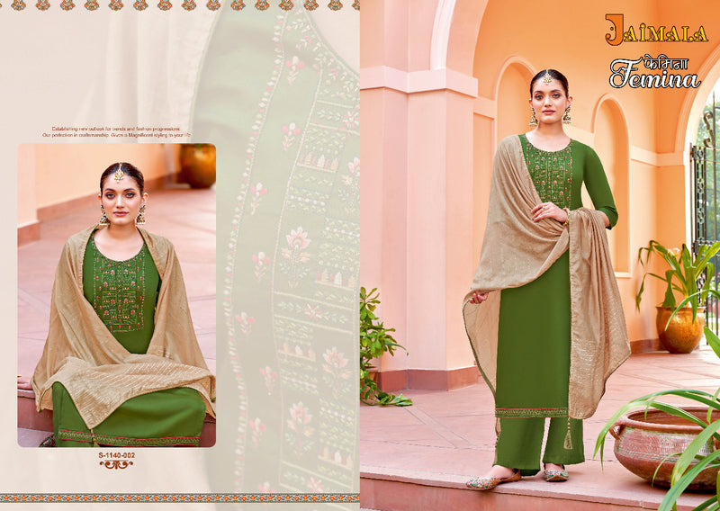 Alok Suit Femina Jam Cotton With Embroidery Work Stylish Designer Casual Look Salwar Suit