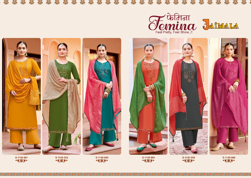 Alok Suit Femina Jam Cotton With Embroidery Work Stylish Designer Casual Look Salwar Suit
