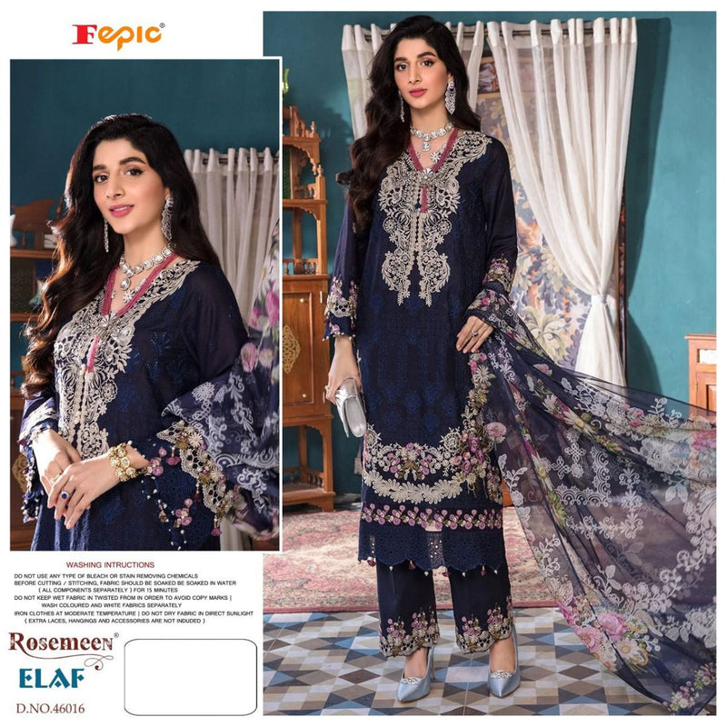 Fepic Rosemeen Elaf Cotton Pakistani Style Embroidered Party Wear Salwar Suits
