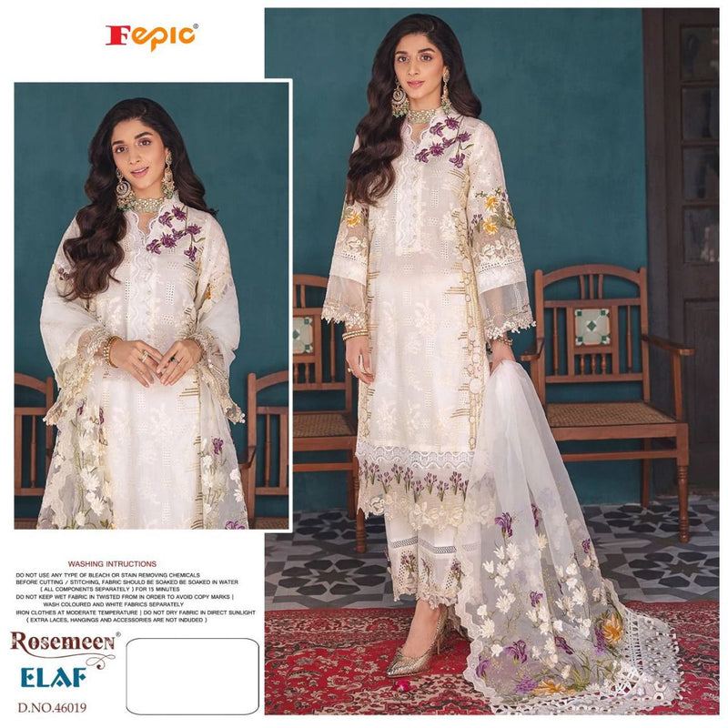 Fepic Rosemeen Elaf Cotton Pakistani Style Embroidered Party Wear Salwar Suits