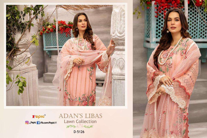 Fepic Adans Libas Lawn Collection Pure Cotton With Embroidered Bottom
