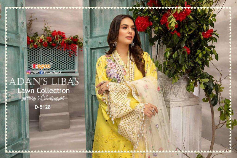 Fepic Adans Libas Lawn Collection Pure Cotton With Embroidered Bottom
