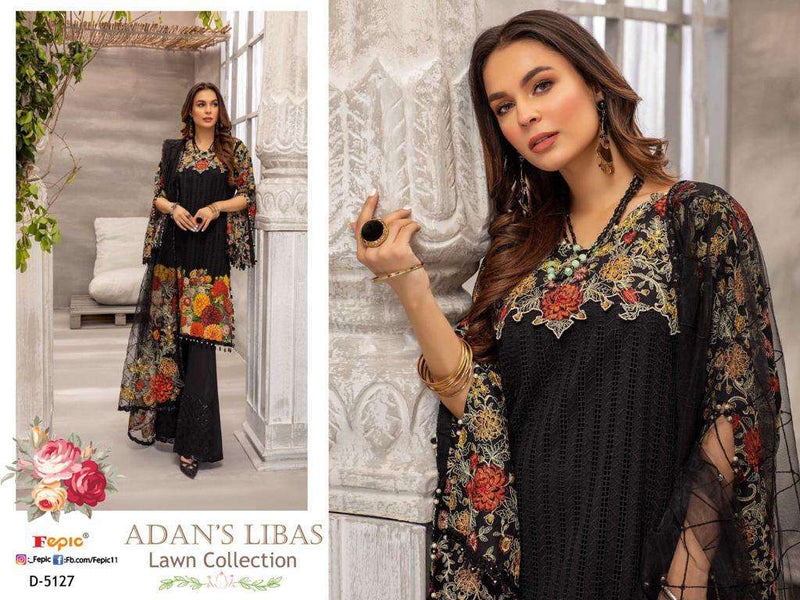 Fepic Adans Libas Lawn Collection Pure Cotton With Embroidered Bottom