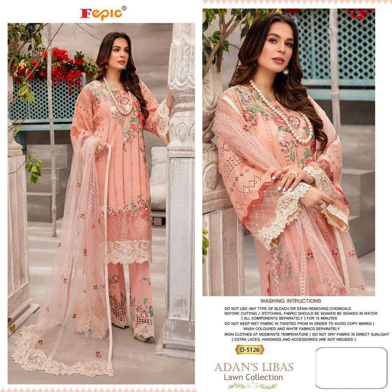 Fepic Adans Libas Lawn Collection Pure Cotton With Embroidered Bottom