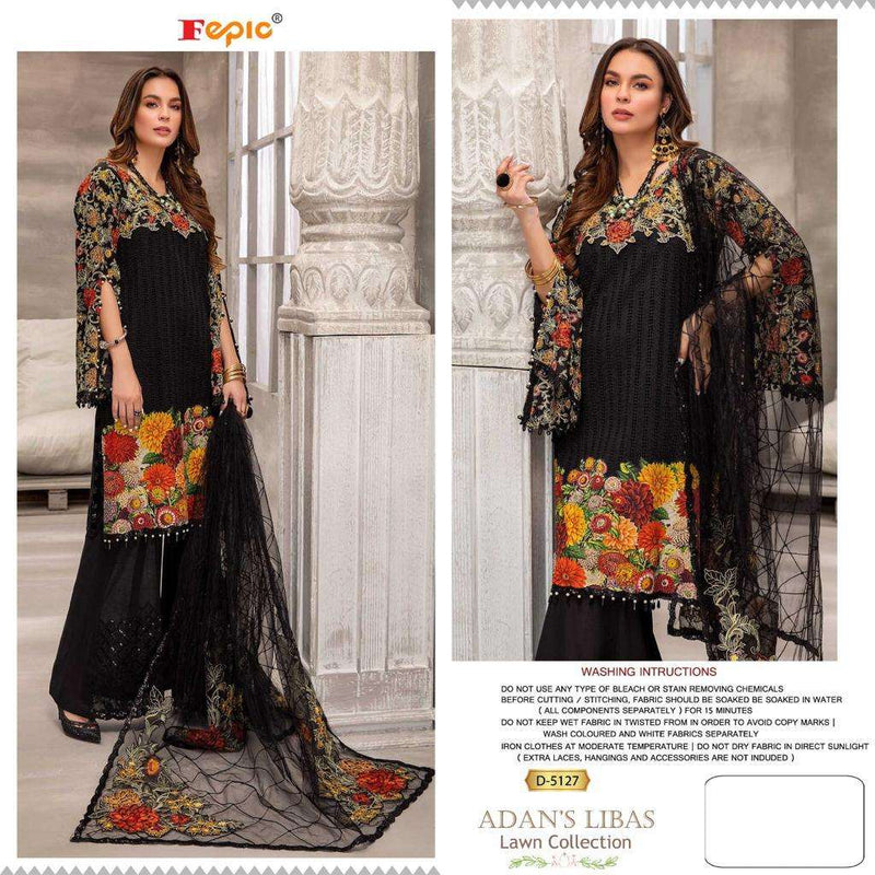 Fepic Adans Libas Lawn Collection Pure Cotton With Embroidered Bottom