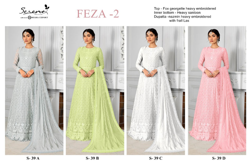 Serene Feza Vol 2 Fox Georgette Heavy Designer Pakistani Style Salwar Suits