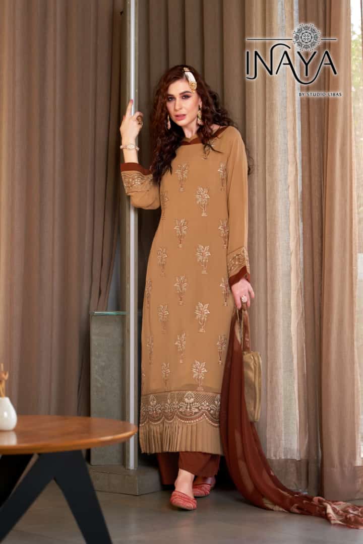 Inaya Figment Collection Georgette With Heavy Beautiful Embroidery Work Stylish Designer Fancy Kurti