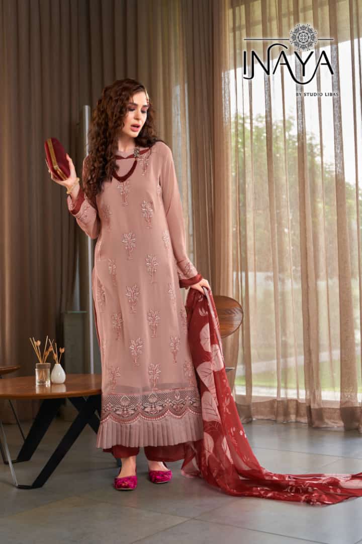 Inaya Figment Collection Georgette With Heavy Beautiful Embroidery Work Stylish Designer Fancy Kurti