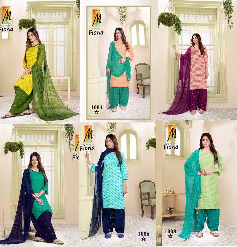 Master Fiona Rayon Printed Party Wear Ready Made Salwar Suits