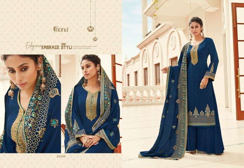 Fiona Ghazal Chinon Embroidered Wedding Wear Salwar Suits