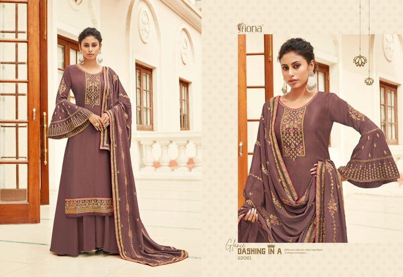 Fiona Ghazal Chinon Embroidered Wedding Wear Salwar Suits