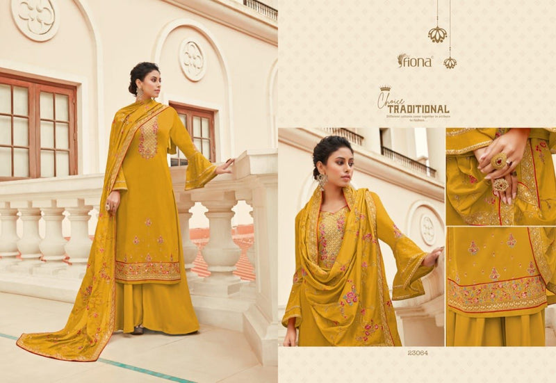 Fiona Ghazal Chinon Embroidered Wedding Wear Salwar Suits