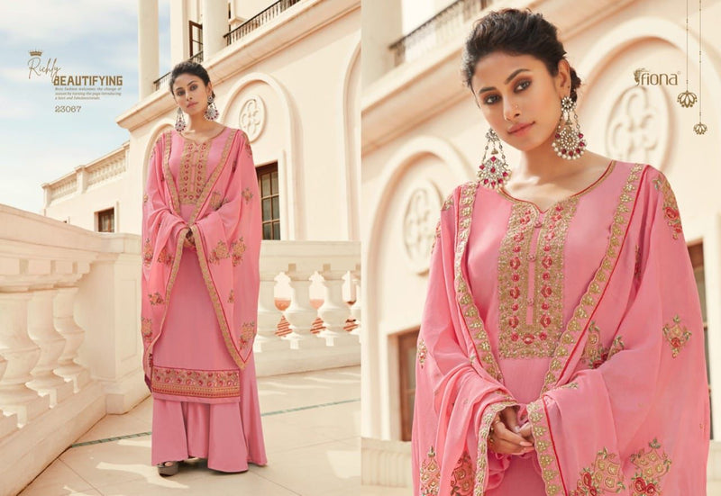 Fiona Ghazal Chinon Embroidered Wedding Wear Salwar Suits