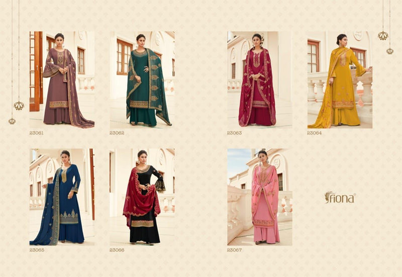 Fiona Ghazal Chinon Embroidered Wedding Wear Salwar Suits