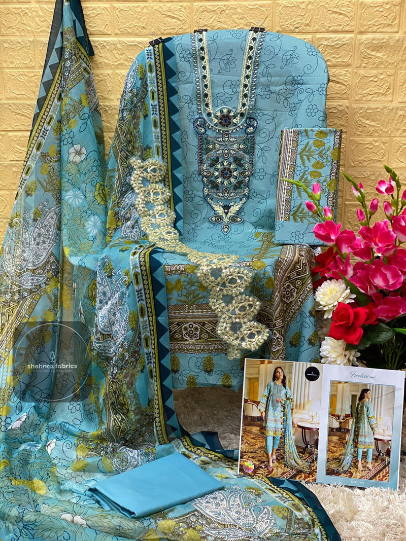 Shrhnaz Fabs Firdose Vol 7 Cotton Printed With Fancy Embroidery Work Stylish Designer Pakistani Salwar Kameez