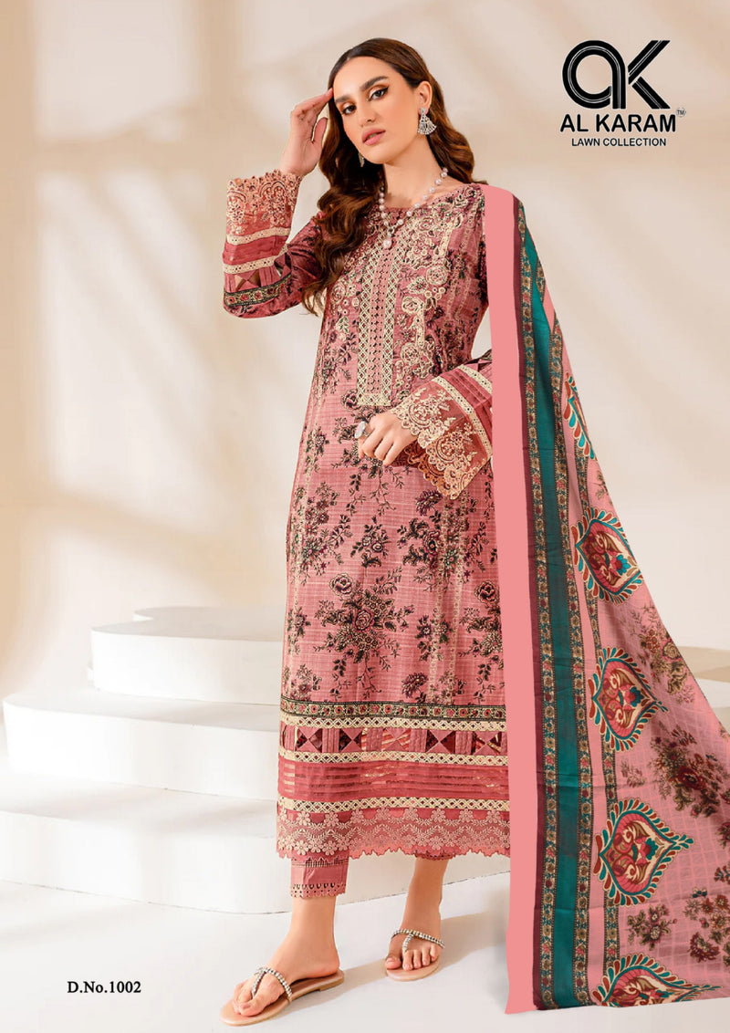 Al Karam Firdous Exclusive Collection Vol 1 Soft Cotton Print Exclusive Embroidery Work Fancy Designer Wear Salwar Suit