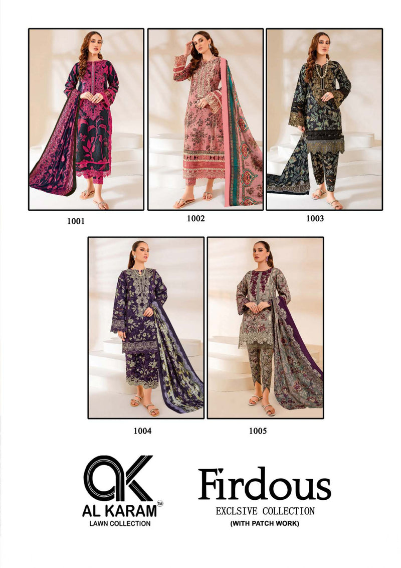 Al Karam Firdous Exclusive Collection Vol 1 Soft Cotton Print Exclusive Embroidery Work Fancy Designer Wear Salwar Suit