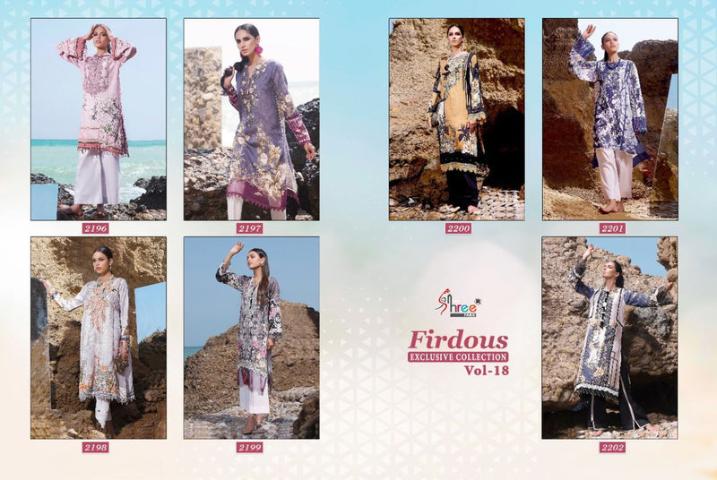 Shree Fabs Firdous Exclusive Collection Vol 18 Cotton Pakistani Style Party Wear Salwar Suits