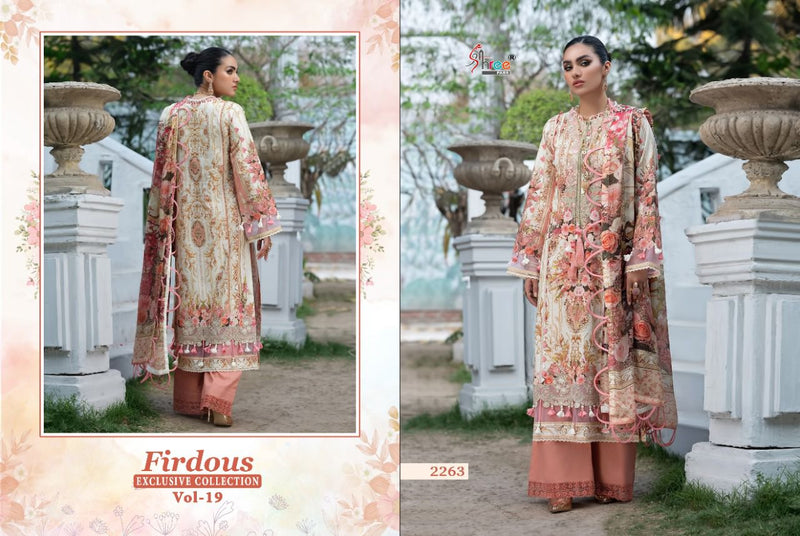 Shree Fabs Firdous Exclusive Collection Vol 19 Cotton Embroidered Pakistani Style Party Wear Salwar Suits