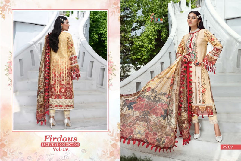 Shree Fabs Firdous Exclusive Collection Vol 19 Cotton Embroidered Pakistani Style Party Wear Salwar Suits