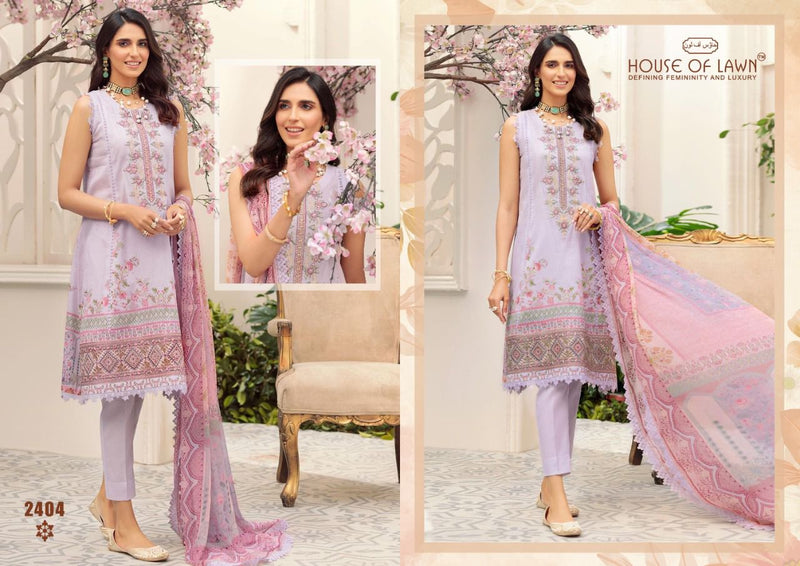 House Of Lawn Firdous Remix Pure  Cotton Heavy Embroidered Pakistani Style Party Wear Salwar Suits