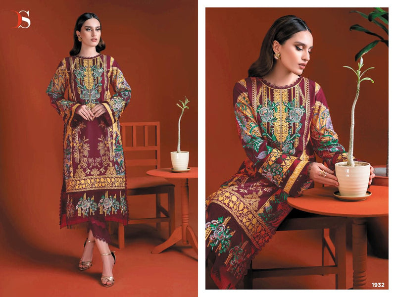 Deepsy Suit Firdous Solitaire Pure Cotton With Fancy Embroidery Work Stylish Designer Pakistani Salwar Kameez
