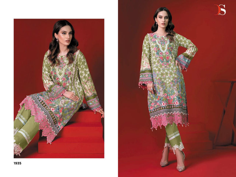 Deepsy Suit Firdous Solitaire Pure Cotton With Fancy Embroidery Work Stylish Designer Pakistani Salwar Kameez