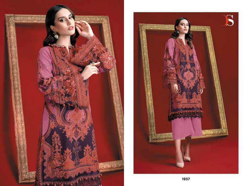 Deepsy Suit Firdous Solitaire Pure Cotton With Fancy Embroidery Work Stylish Designer Pakistani Salwar Kameez
