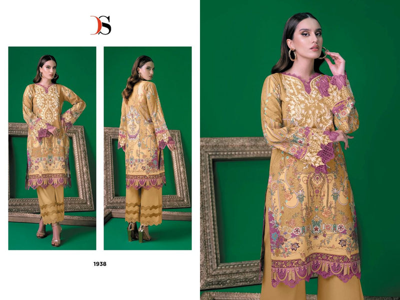 Deepsy Suit Firdous Solitaire Pure Cotton With Fancy Embroidery Work Stylish Designer Pakistani Salwar Kameez