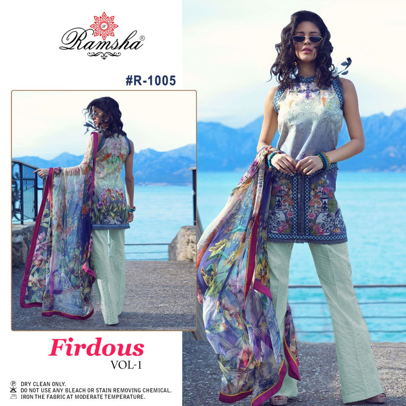 Ramsha Firdous Vol 1 Cambric Cotton Embroidered Pakistani Style Party Wear Salwar Suits