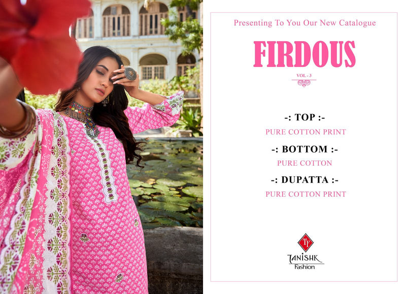 Tanishk Fashion Firdous Vol 3 Cotton Printed Fancy Designer Salwar Kameez