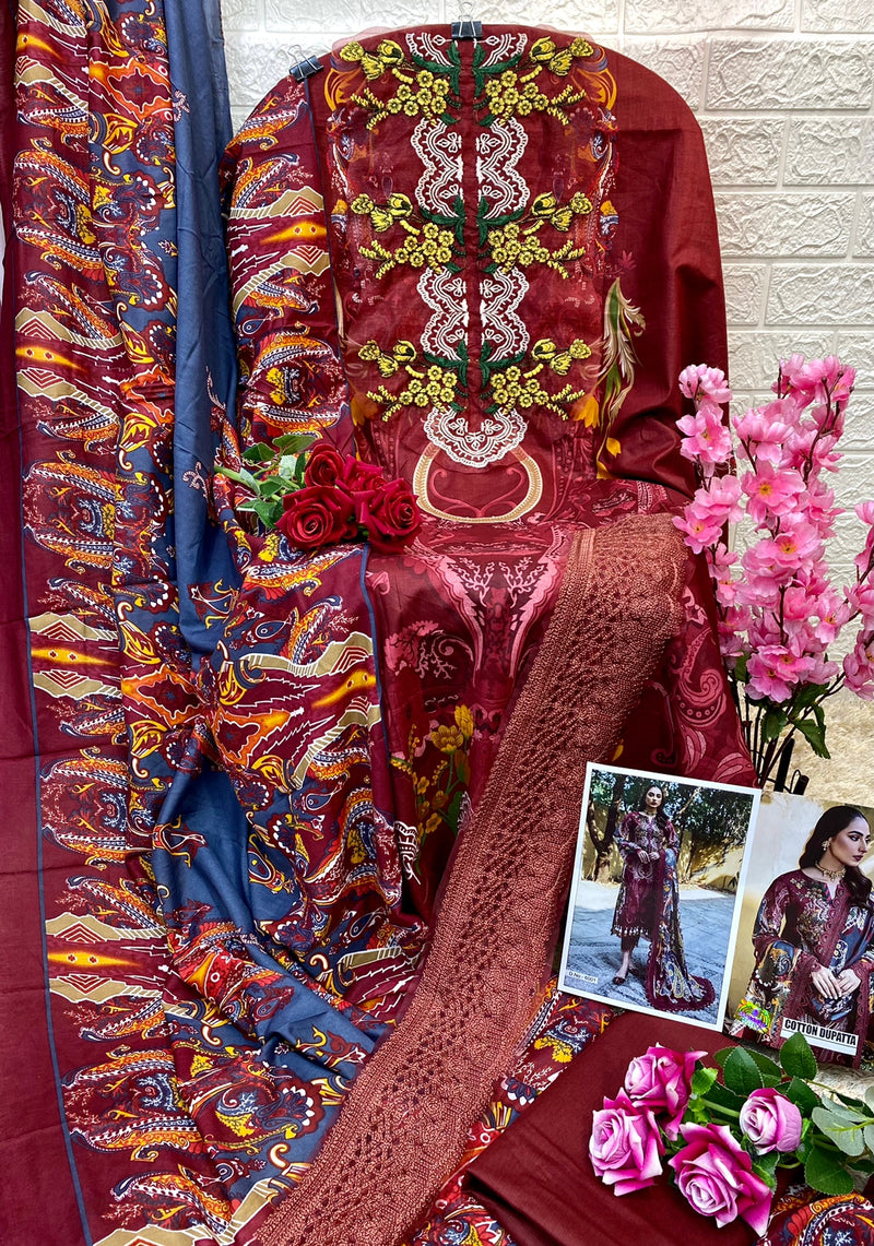 Sharaddha Firdous Vol 6 Pure Cotton Embroidery Work Stylish Designer Fancy Pakistani Salwar Kameez