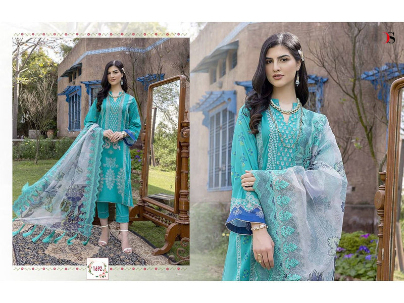Deespy Suits Firdous Aniq Lawn 22 Cotton Embroidered Pakistani Style Party Wear Salwar Suits