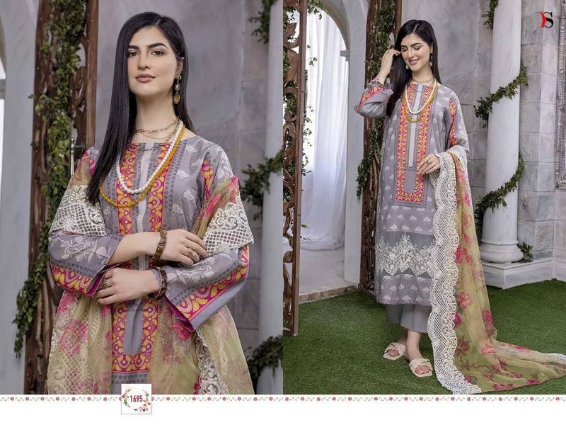 Deespy Suits Firdous Aniq Lawn 22 Cotton Embroidered Pakistani Style Party Wear Salwar Suits