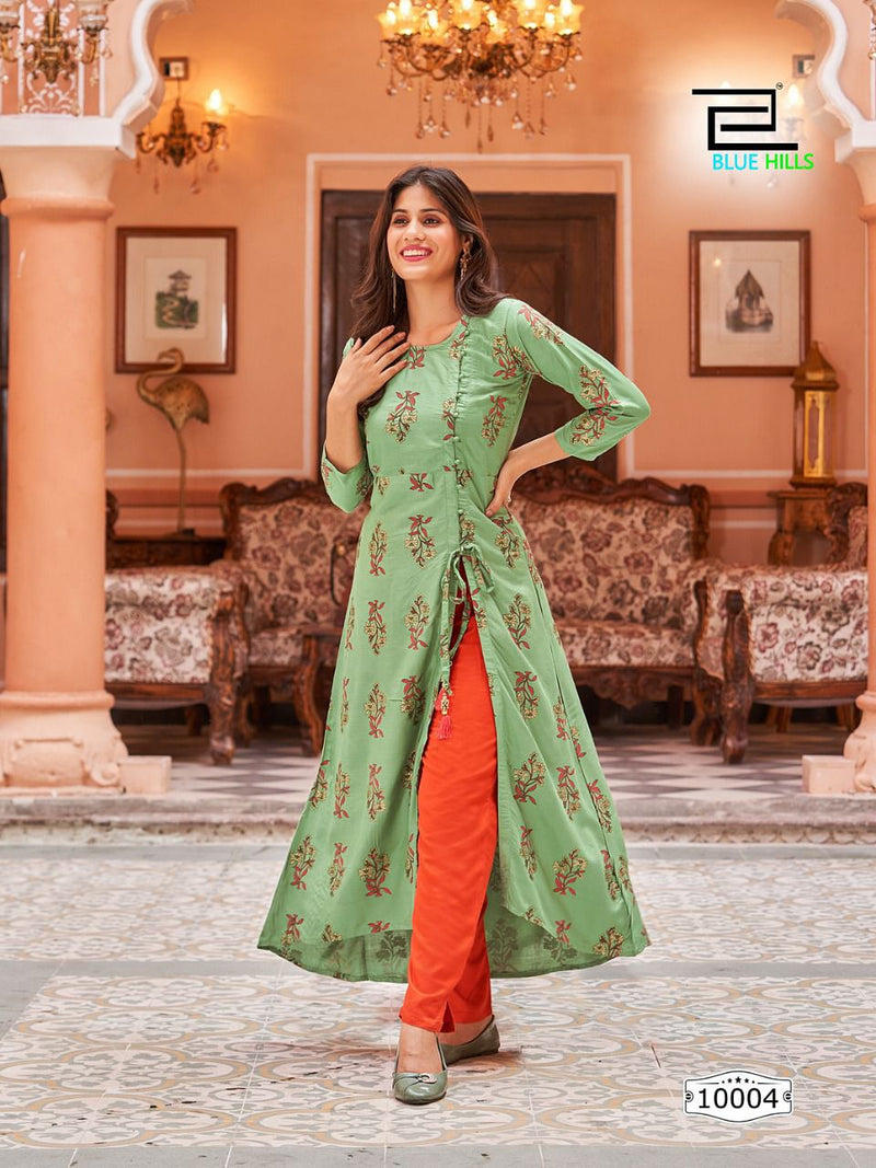 Blue Hills First Date Vol 10 Rayon With Beautiful Printed Work Stylish Designer Attractive Wear Kurti