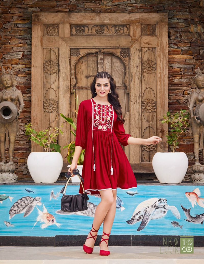 Passion Tree Flair Fly Vol 1 Rayon With Fancy Work Western Stylish Designer Casual Wear Kurti