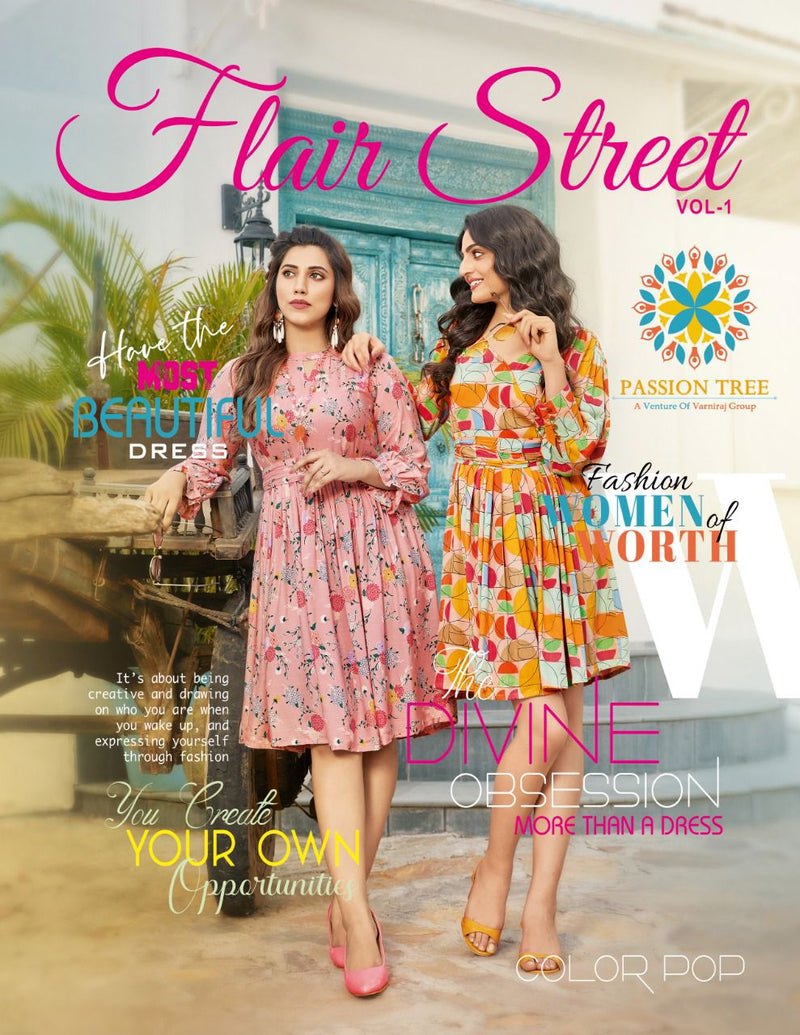 Passion Flair Street Vol 1 Rayon With Heavy Embroidery Work Stylish Designer Casual Wear Short Kurti