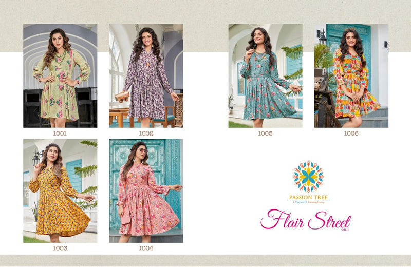Passion Flair Street Vol 1 Rayon With Heavy Embroidery Work Stylish Designer Casual Wear Short Kurti